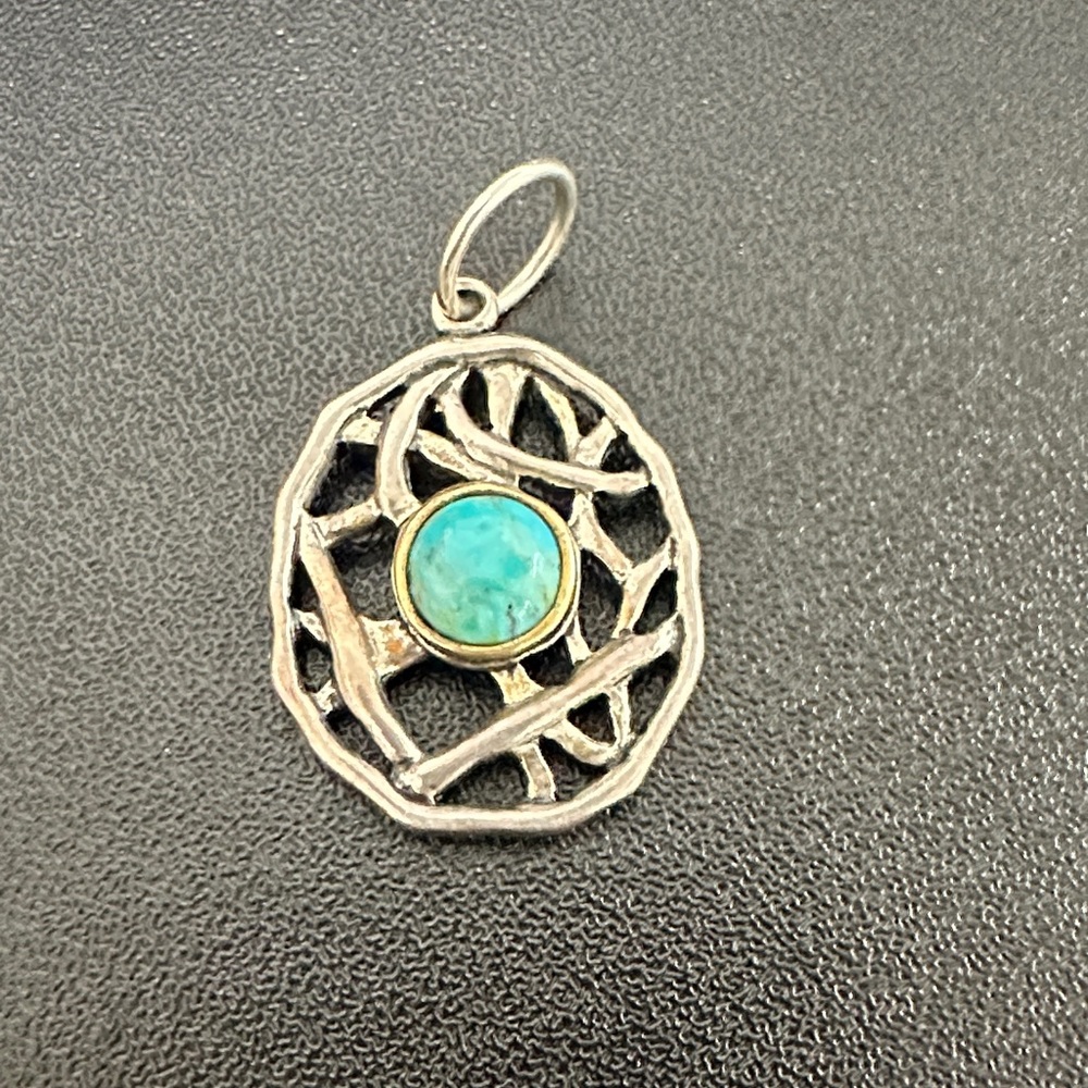 Grace & Heart Silver Turquoise Tree of Life Pendant